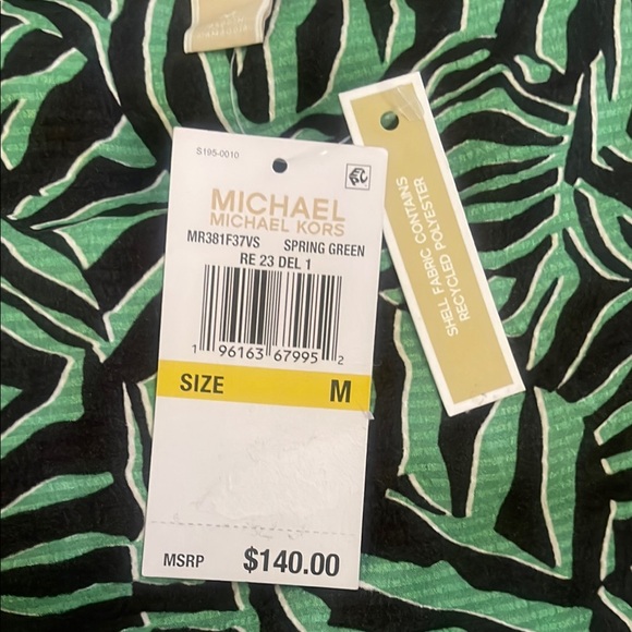 MICHAEL Michael Kors Green Leaf Print Mini Dress - Picture 2 of 5